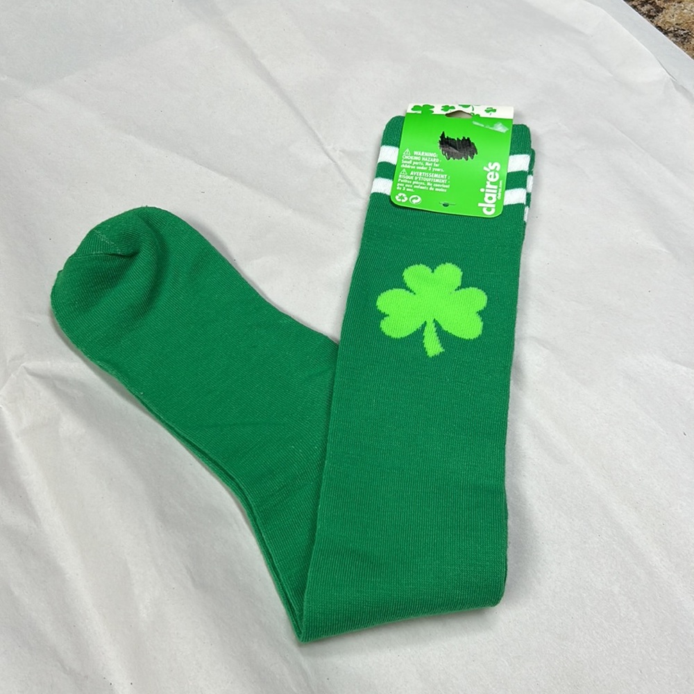 Claire’s Knee Sock St. Patrick Designed.